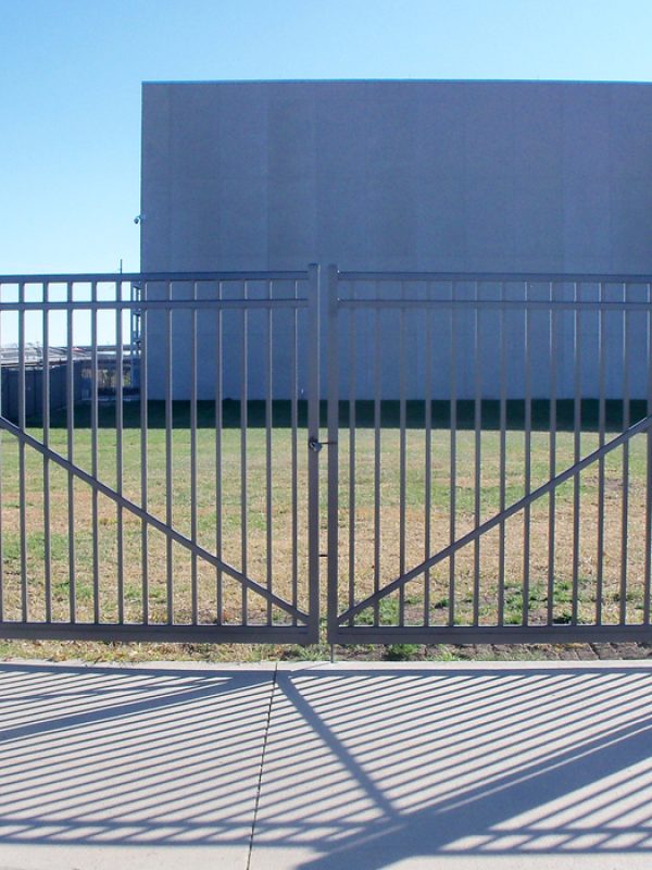 Steel aluminum fence project0259 Estate A SwingGate