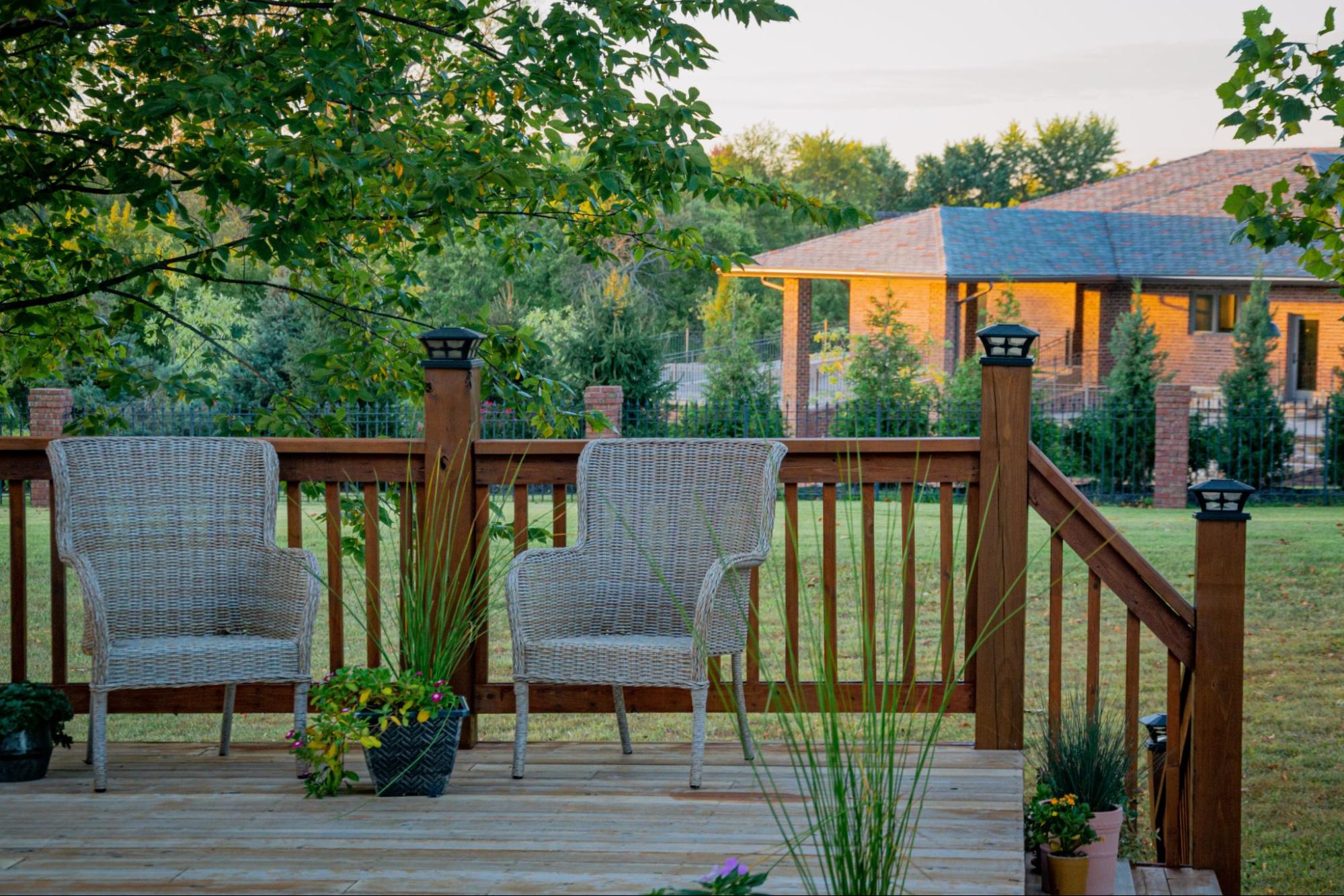 A deck at a residence.